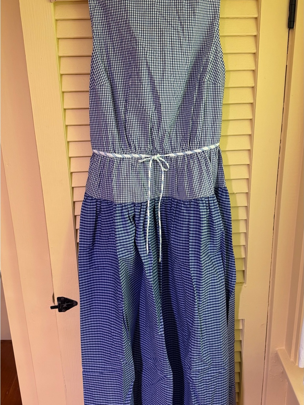 NWT J. Crew Open-back Dress in Mixed Gingham Print Size 8 - Picture 4 of 7